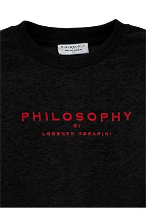 black cotton sweatshirt PHILOSOPHY KIDS | I9F6016036P050
